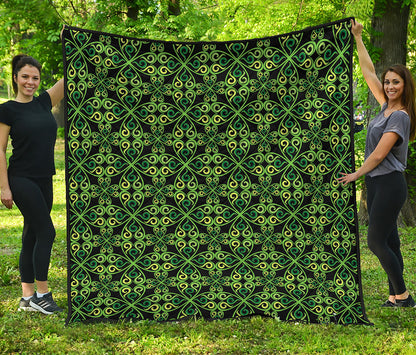 Irish Celtic Symbol Pattern Print Quilt