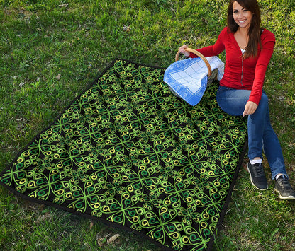 Irish Celtic Symbol Pattern Print Quilt
