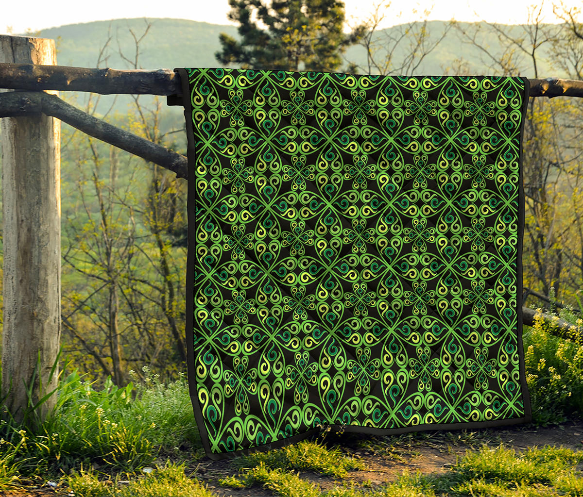 Irish Celtic Symbol Pattern Print Quilt