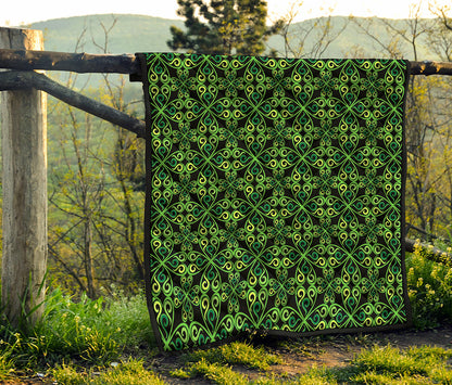 Irish Celtic Symbol Pattern Print Quilt