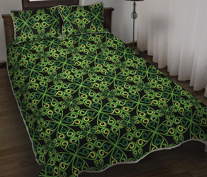 Irish Celtic Symbol Pattern Print Quilt Bed Set
