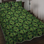 Irish Celtic Symbol Pattern Print Quilt Bed Set