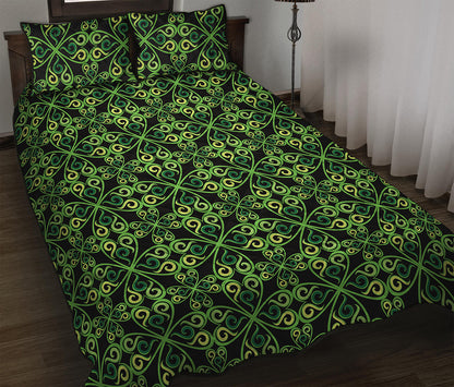 Irish Celtic Symbol Pattern Print Quilt Bed Set