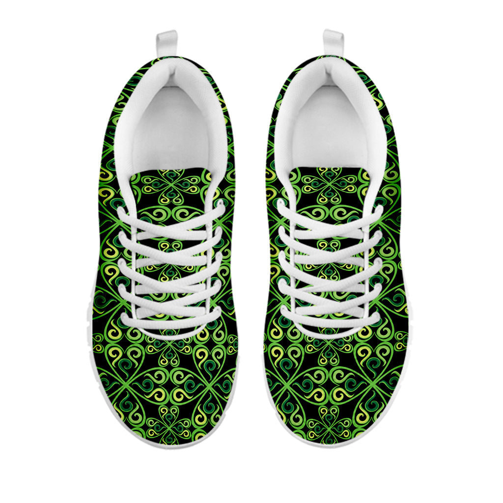 Irish Celtic Symbol Pattern Print White Sneakers