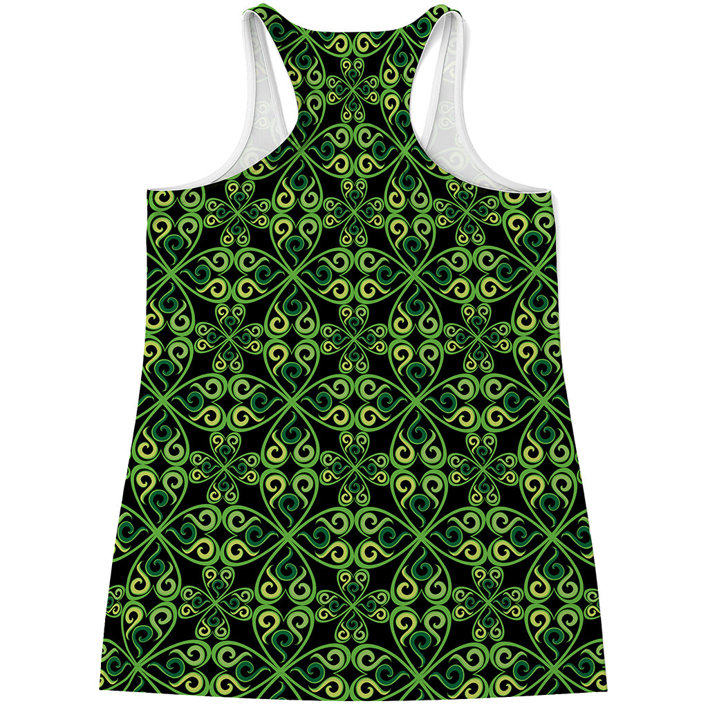 Irish Celtic Symbol Pattern Print Women's Racerback Tank Top