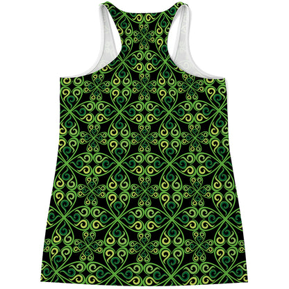 Irish Celtic Symbol Pattern Print Women's Racerback Tank Top