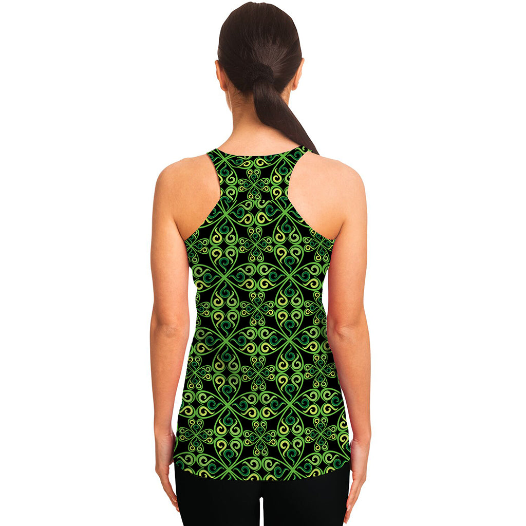 Irish Celtic Symbol Pattern Print Women's Racerback Tank Top