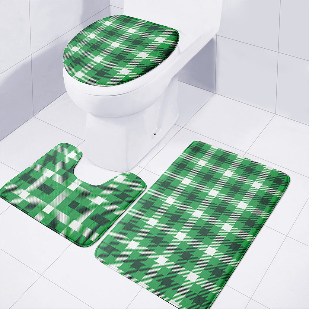 Irish Check Saint Patrick's Day Print 3 Piece Bath Mat Set