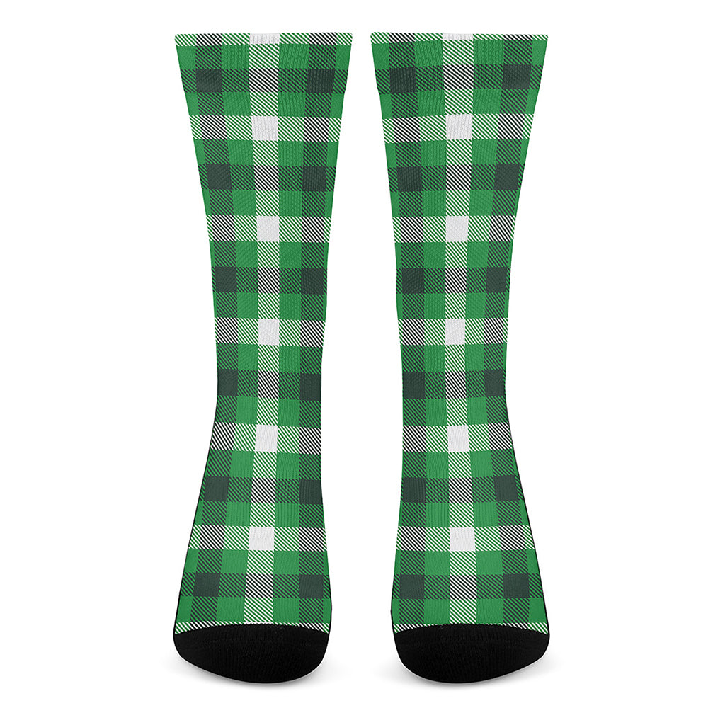 Irish Check Saint Patrick's Day Print Crew Socks