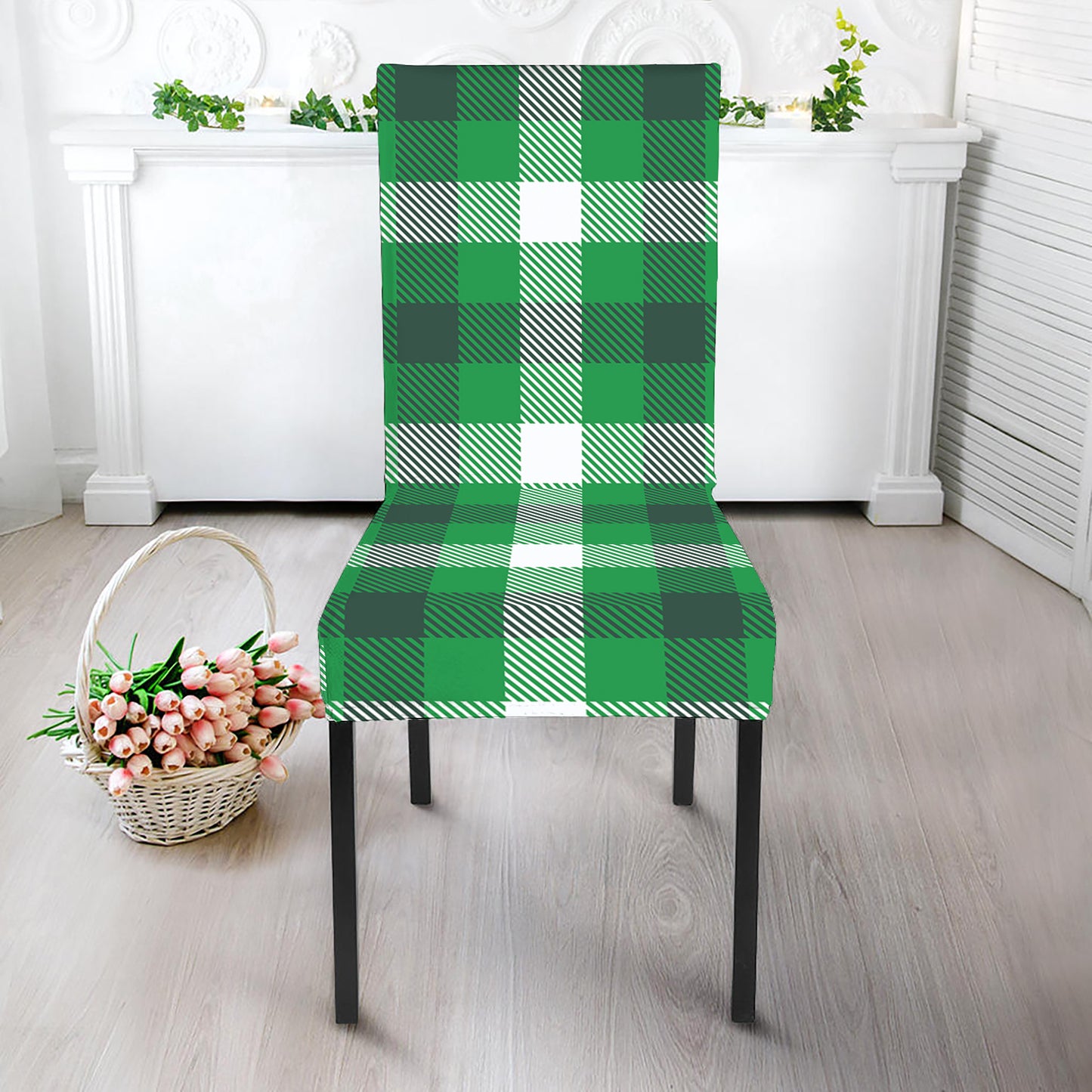 Irish Check Saint Patrick's Day Print Dining Chair Slipcover