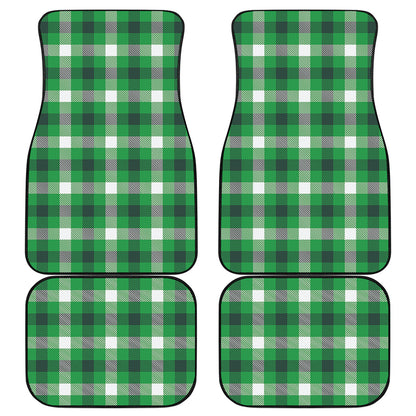 Irish Check Saint Patrick's Day Print Front and Back Car Floor Mats