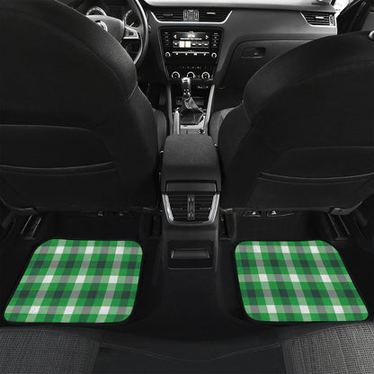 Irish Check Saint Patrick's Day Print Front and Back Car Floor Mats
