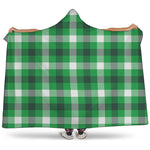 Irish Check Saint Patrick's Day Print Hooded Blanket
