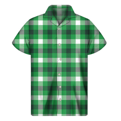 Irish Check Saint Patrick's Day Print Men's Short Sleeve Shirt