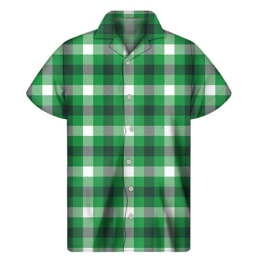 Irish Check Saint Patrick's Day Print Men's Short Sleeve Shirt