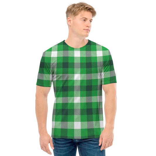 Irish Check Saint Patrick's Day Print Men's T-Shirt