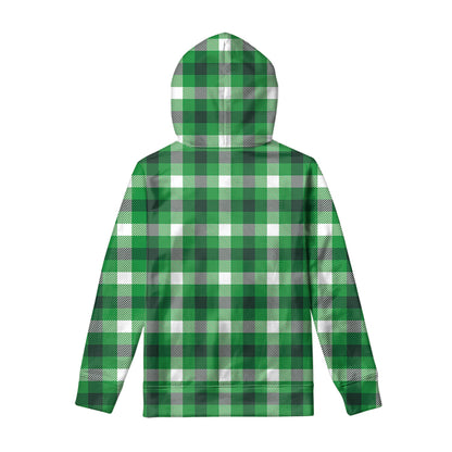 Irish Check Saint Patrick's Day Print Pullover Hoodie