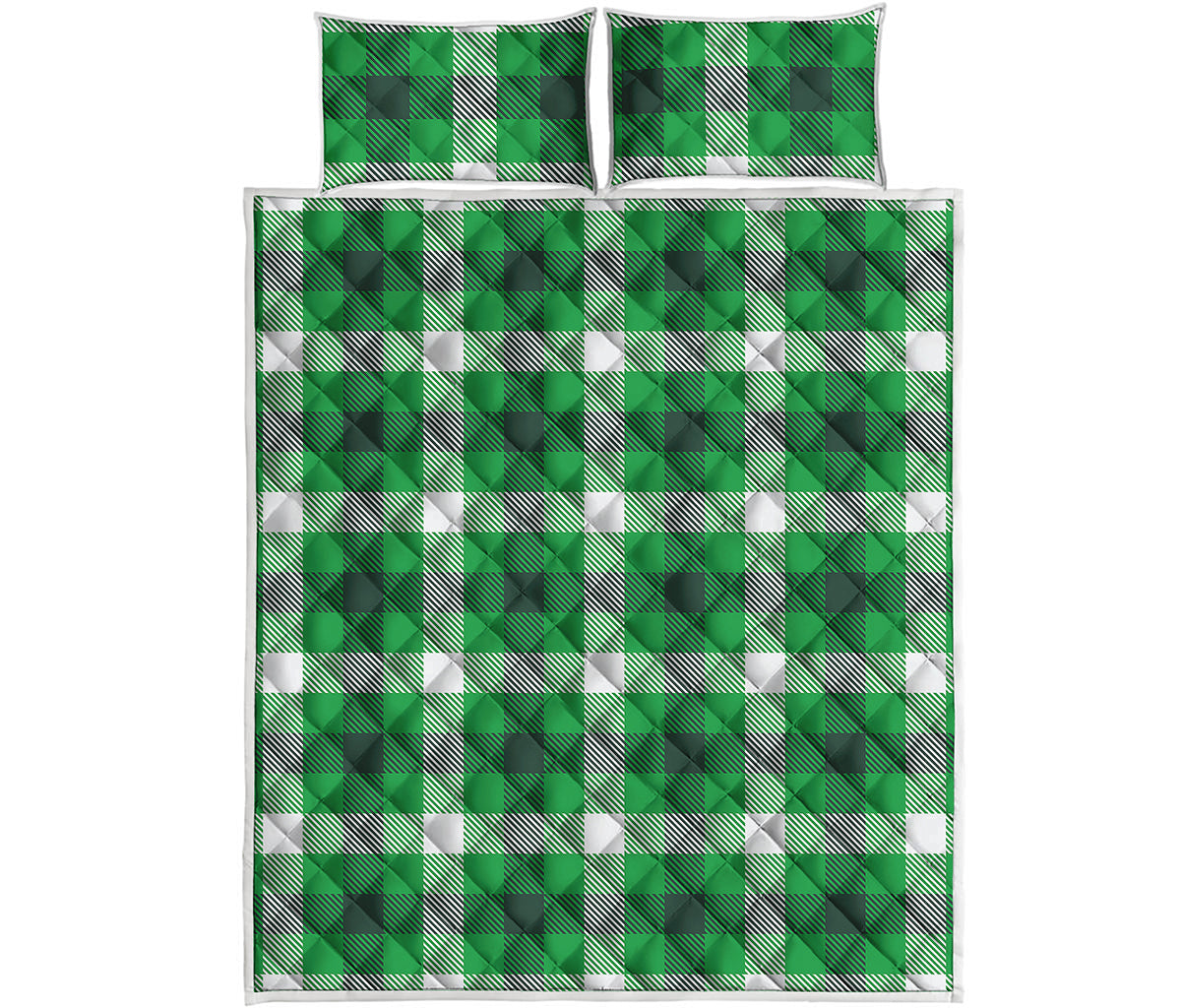 Irish Check Saint Patrick's Day Print Quilt Bed Set