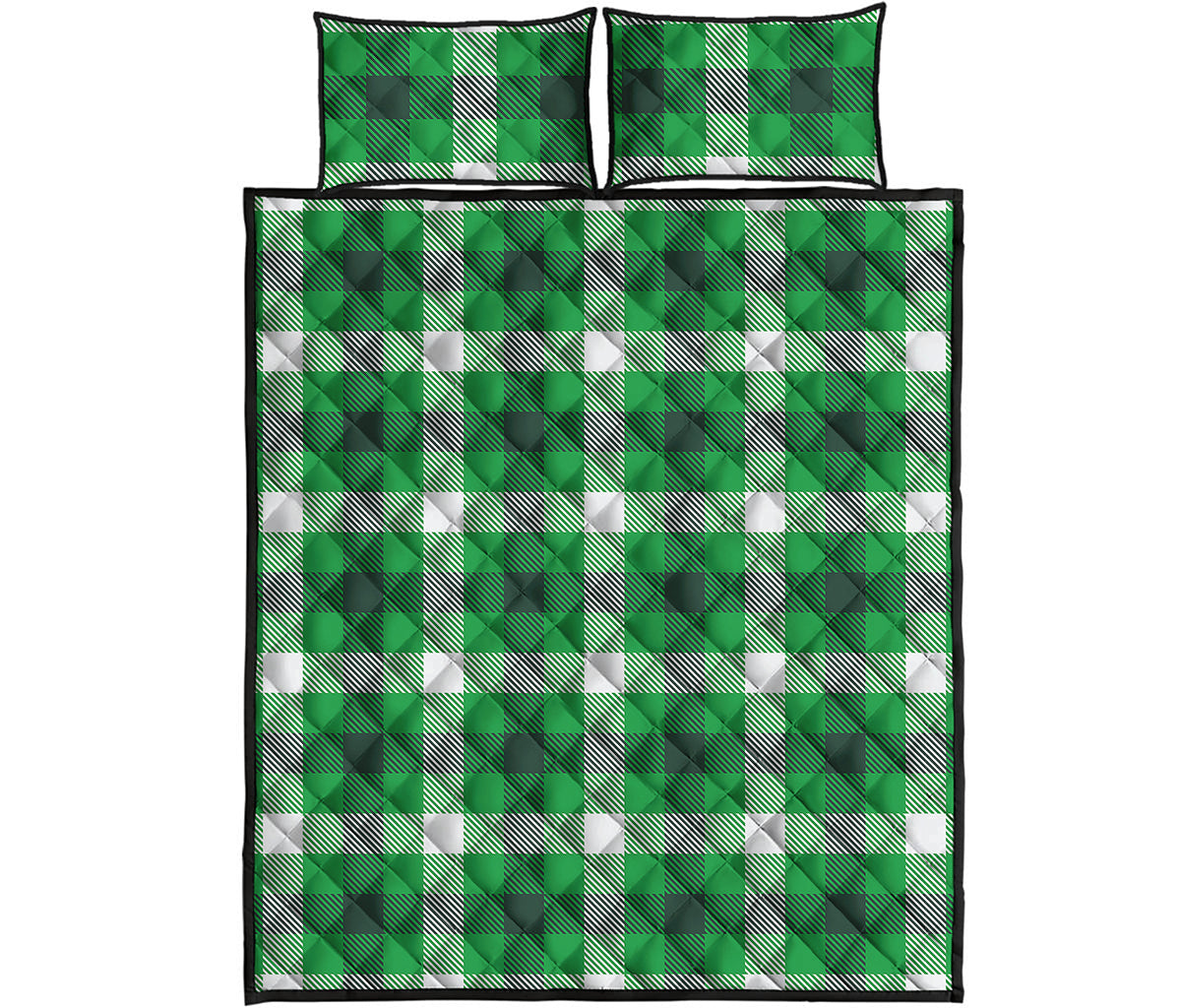 Irish Check Saint Patrick's Day Print Quilt Bed Set
