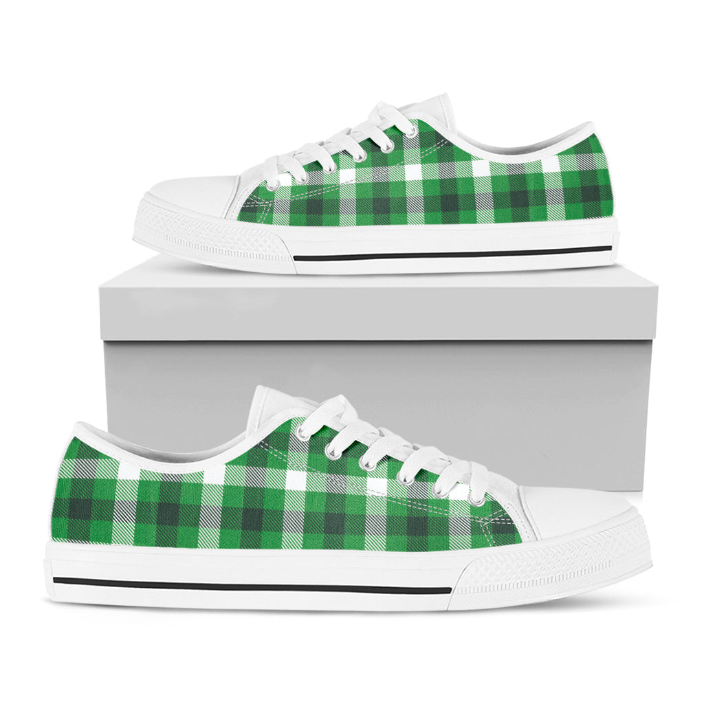 Irish Check Saint Patrick's Day Print White Low Top Shoes