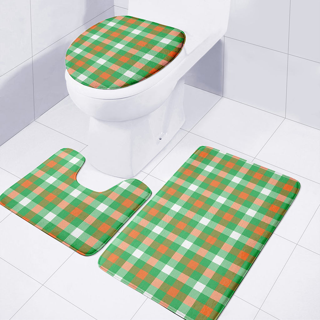 Irish Checkered St. Patrick's Day Print 3 Piece Bath Mat Set