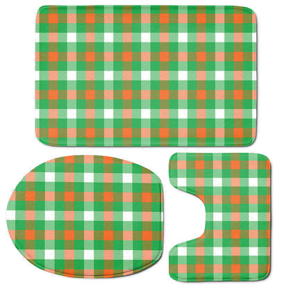 Irish Checkered St. Patrick's Day Print 3 Piece Bath Mat Set