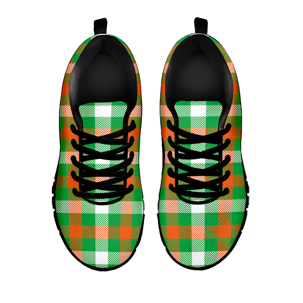 Irish Checkered St. Patrick's Day Print Black Sneakers