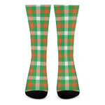 Irish Checkered St. Patrick's Day Print Crew Socks