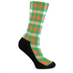 Irish Checkered St. Patrick's Day Print Crew Socks