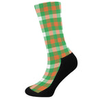 Irish Checkered St. Patrick's Day Print Crew Socks