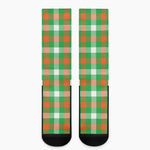 Irish Checkered St. Patrick's Day Print Crew Socks