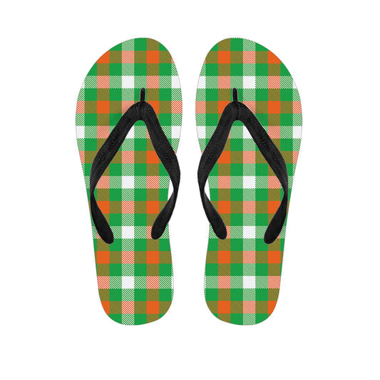 Irish Checkered St. Patrick's Day Print Flip Flops