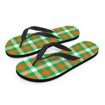 Irish Checkered St. Patrick's Day Print Flip Flops