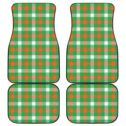 Irish Checkered St. Patrick's Day Print Front and Back Car Floor Mats