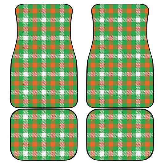 Irish Checkered St. Patrick's Day Print Front and Back Car Floor Mats