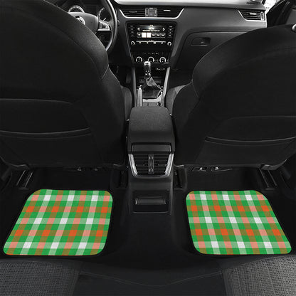 Irish Checkered St. Patrick's Day Print Front and Back Car Floor Mats