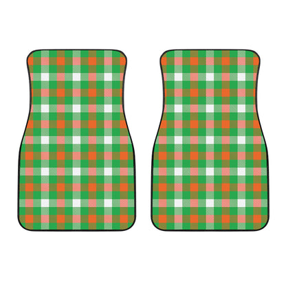 Irish Checkered St. Patrick's Day Print Front Car Floor Mats