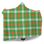 Irish Checkered St. Patrick's Day Print Hooded Blanket