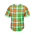 Irish Checkered St. Patrick's Day Print Men's Baseball Jersey