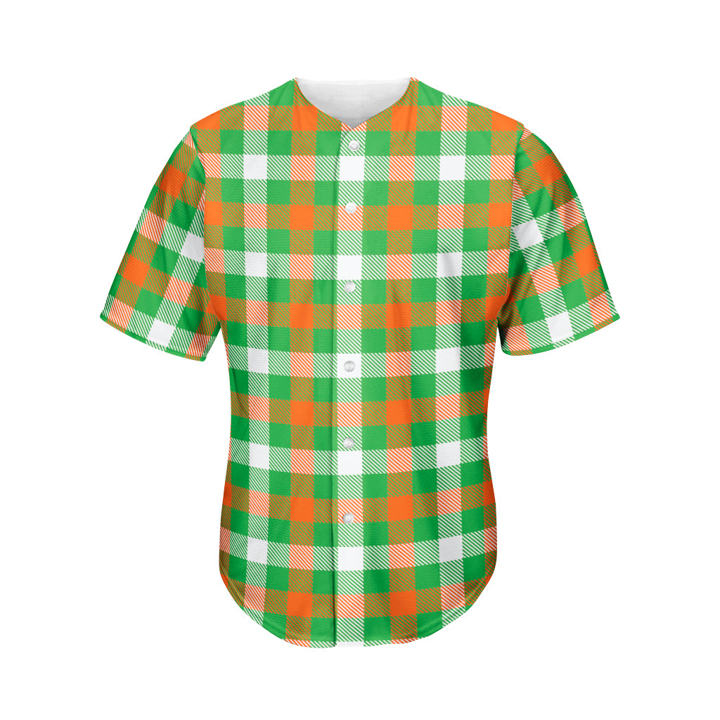 Irish Checkered St. Patrick's Day Print Men's Baseball Jersey