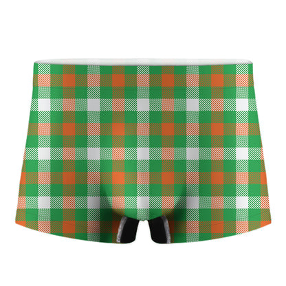 Irish Checkered St. Patrick's Day Print Men's Boxer Briefs