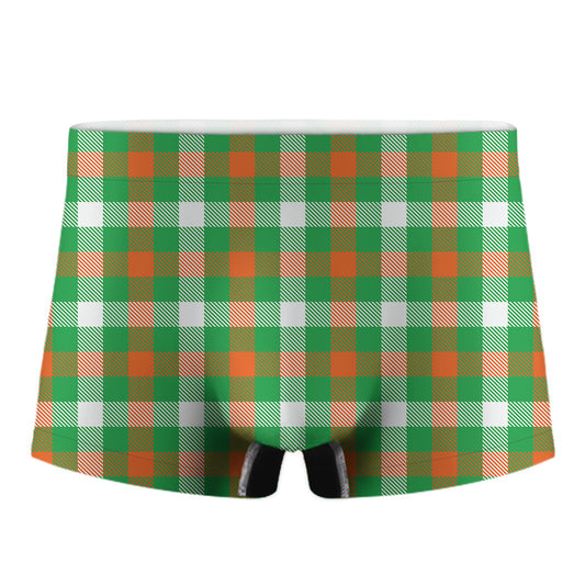 Irish Checkered St. Patrick's Day Print Men's Boxer Briefs