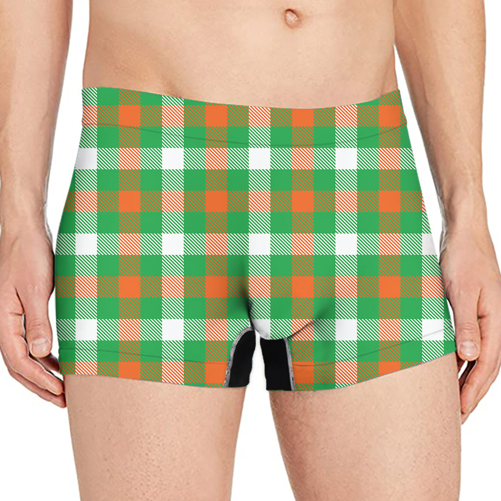 Irish Checkered St. Patrick's Day Print Men's Boxer Briefs