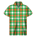 Irish Checkered St. Patrick's Day Print Men's Short Sleeve Shirt
