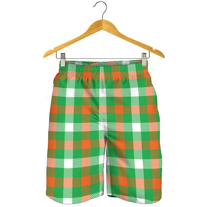 Irish Checkered St. Patrick's Day Print Men's Shorts