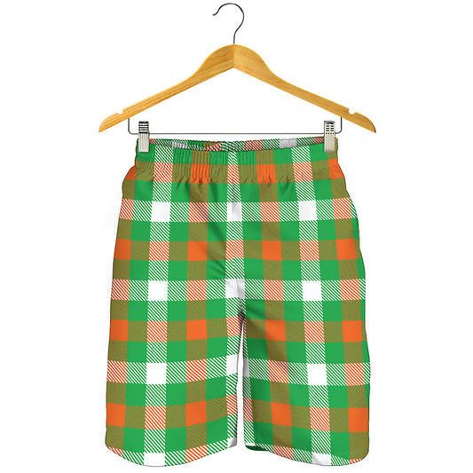 Irish Checkered St. Patrick's Day Print Men's Shorts