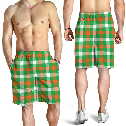 Irish Checkered St. Patrick's Day Print Men's Shorts