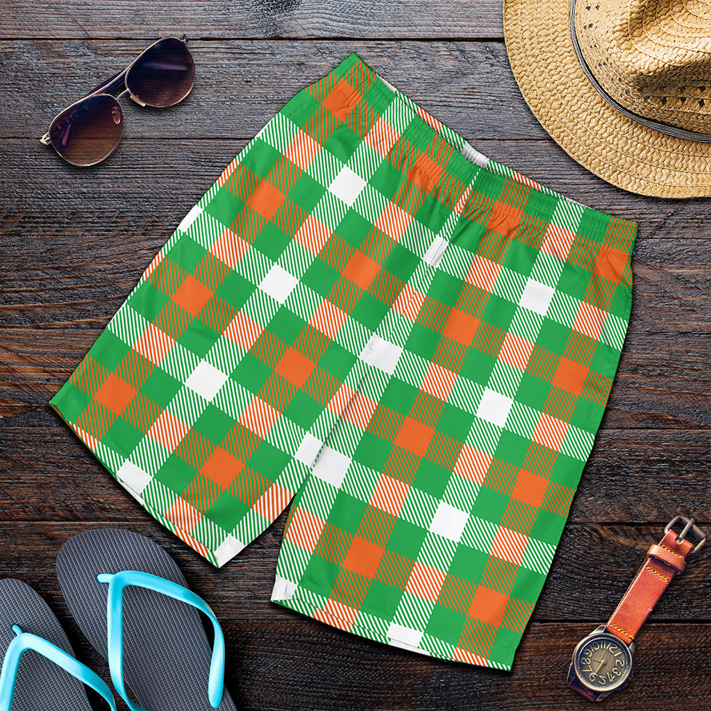 Irish Checkered St. Patrick's Day Print Men's Shorts