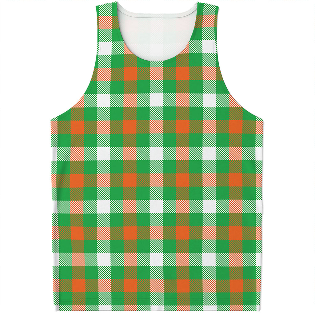 Irish Checkered St. Patrick's Day Print Men's Tank Top