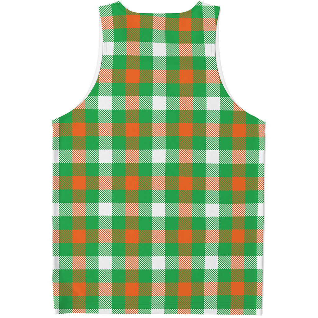 Irish Checkered St. Patrick's Day Print Men's Tank Top